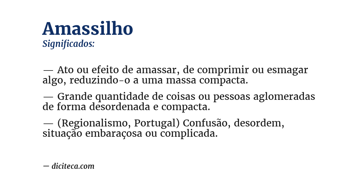 Significado de amassilho