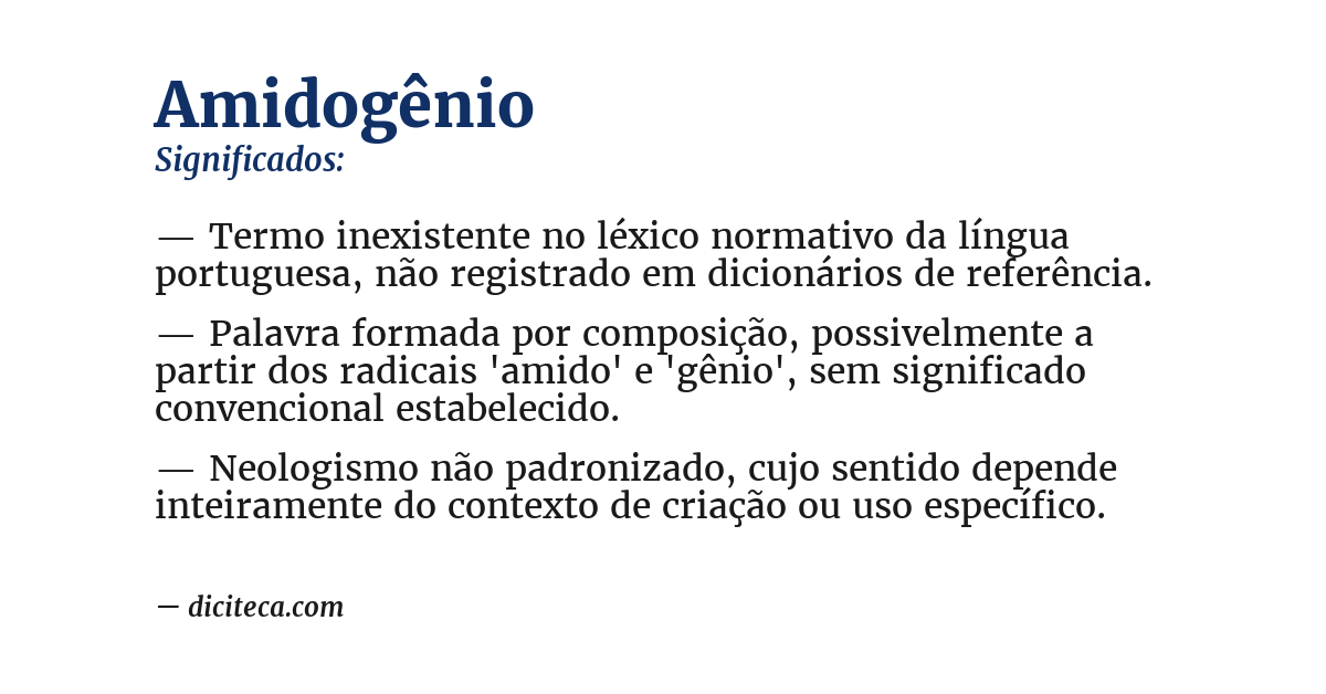 Significado de amidogênio