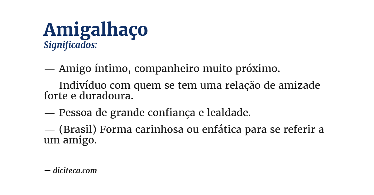 Significado de amigalhaço
