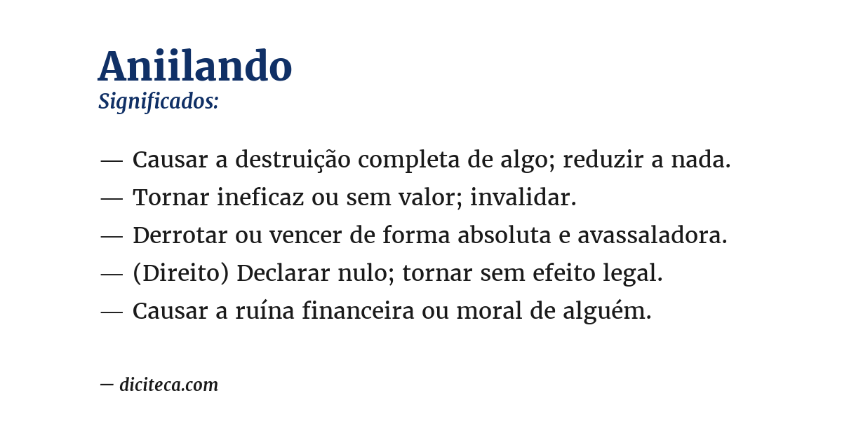 Significado de aniilando