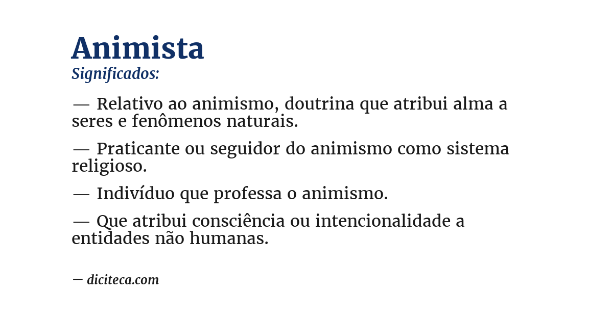Significado de animista