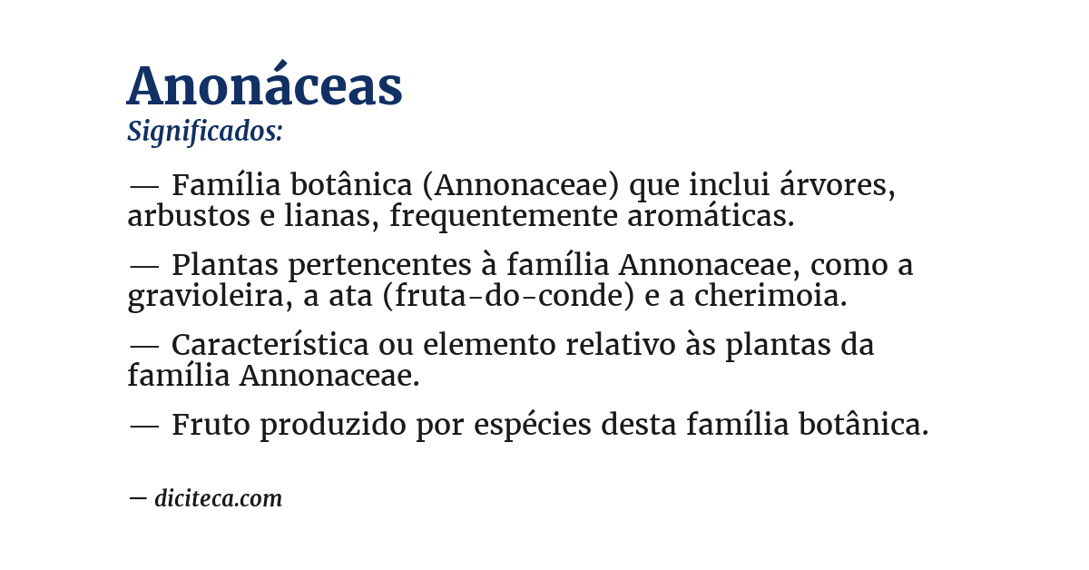 Significado de anonáceas
