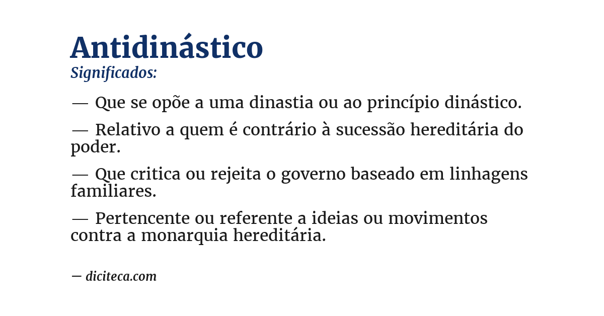 Significado de antidinástico