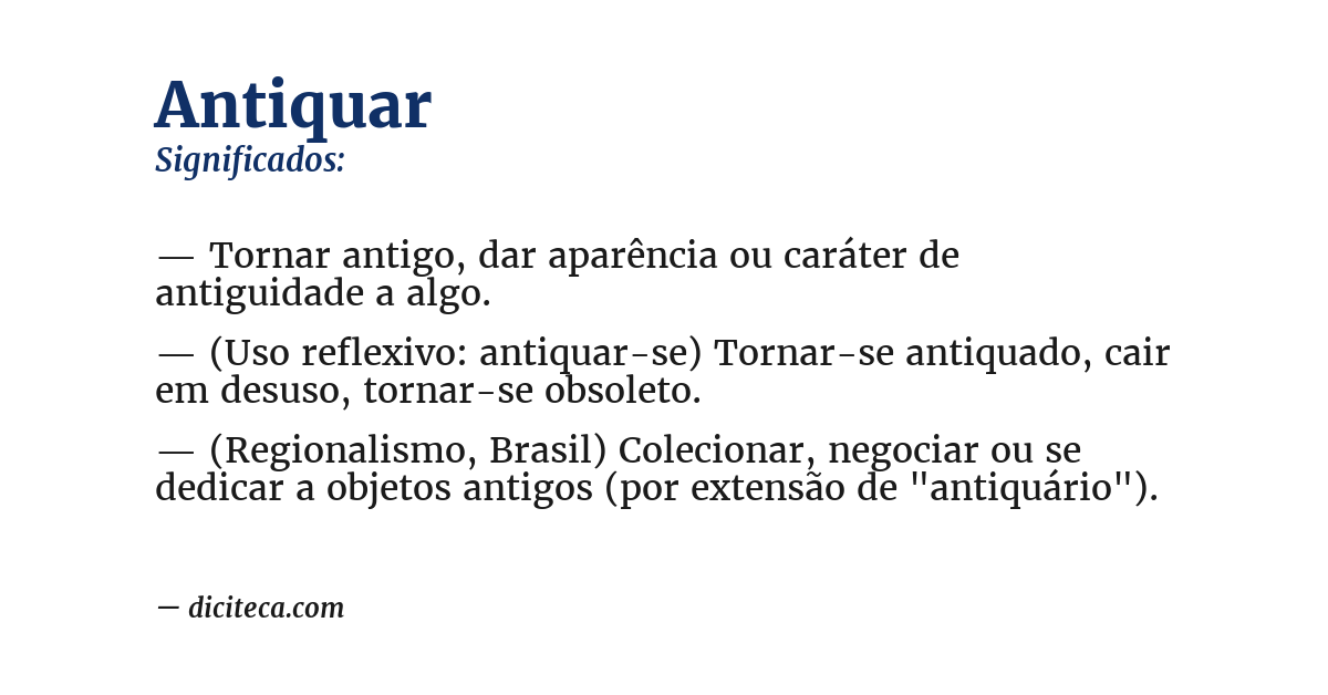 Significado de antiquar