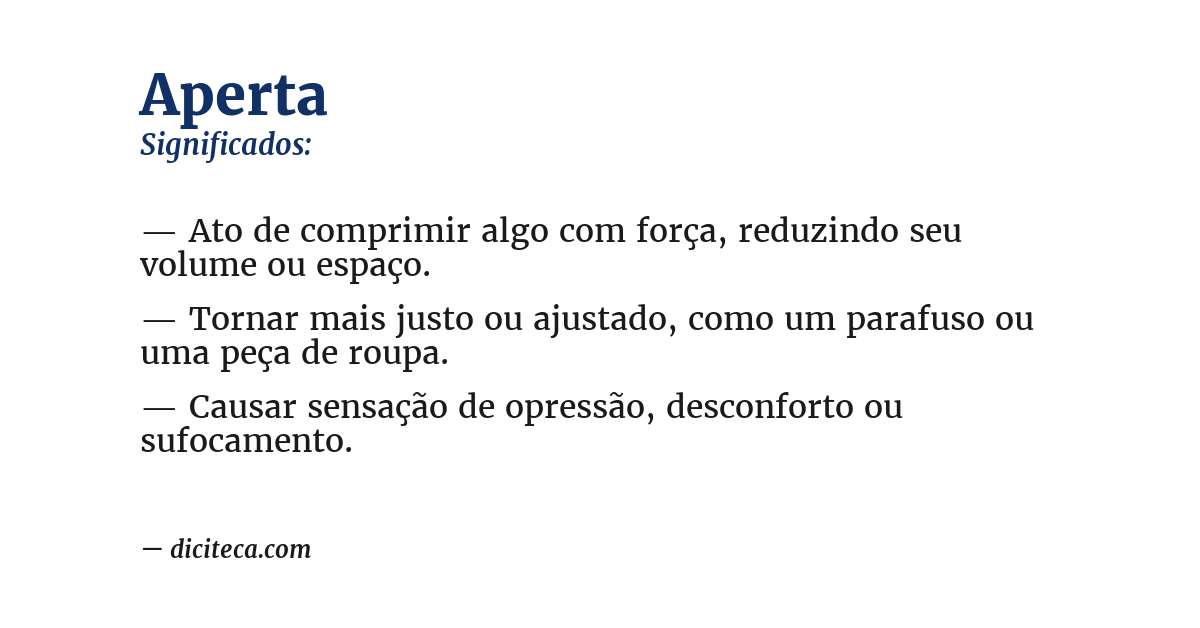 Significado de aperta