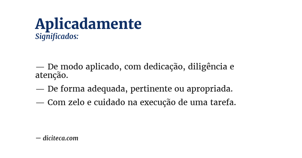 Significado de aplicadamente
