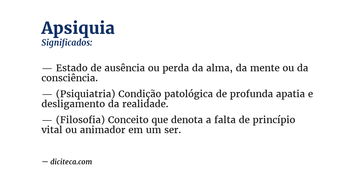 Significado de apsiquia