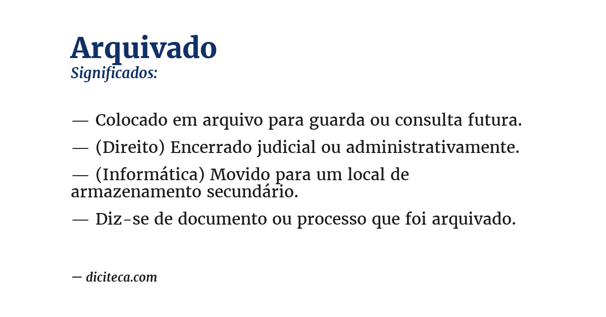 Significado de arquivado