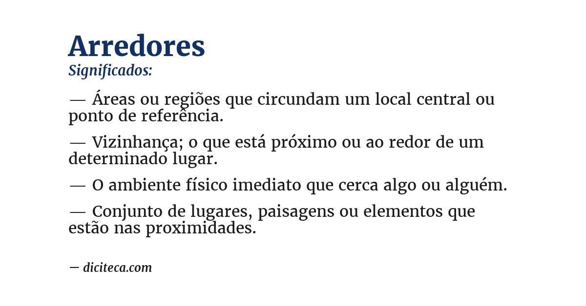 Significado de arredores