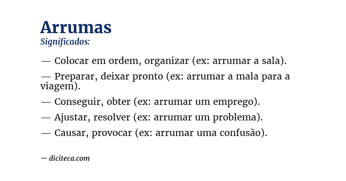 Significado de arrumas