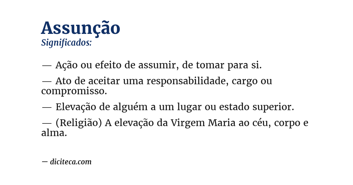 Significado de assunção