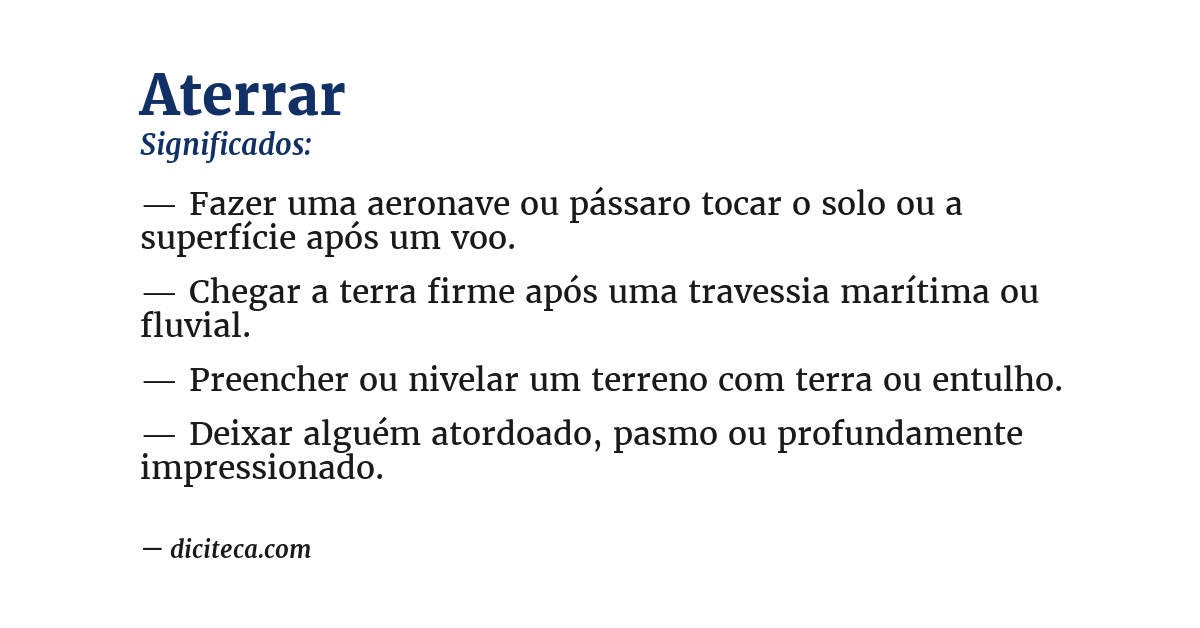 Significado de aterrar