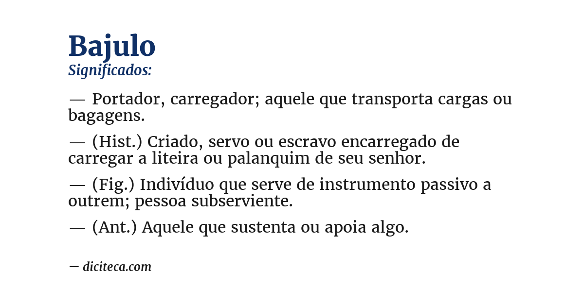 Significado de bajulo