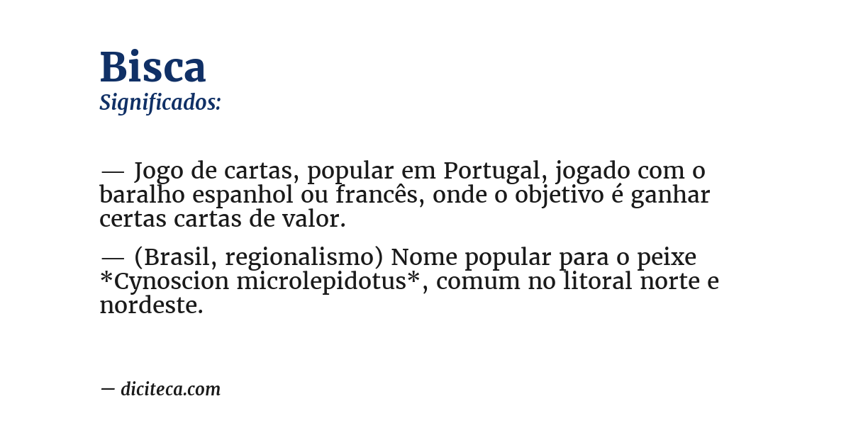 Significado de bisca