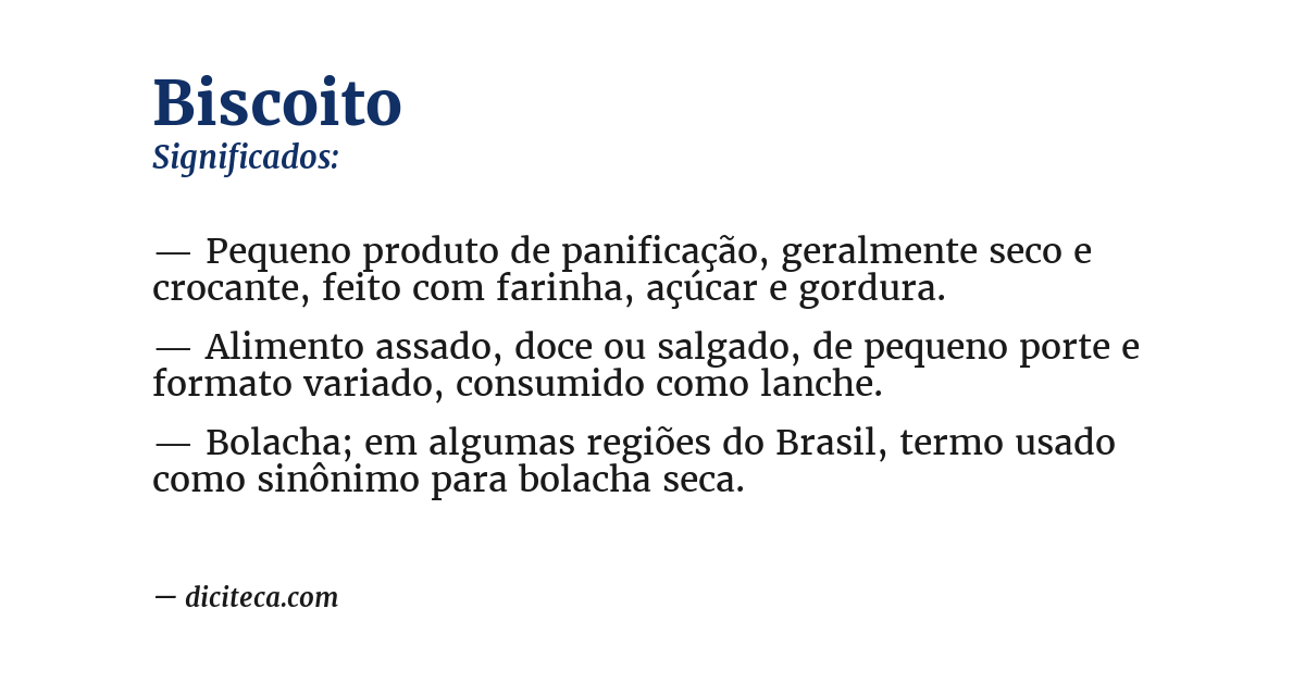 Significado de biscoito
