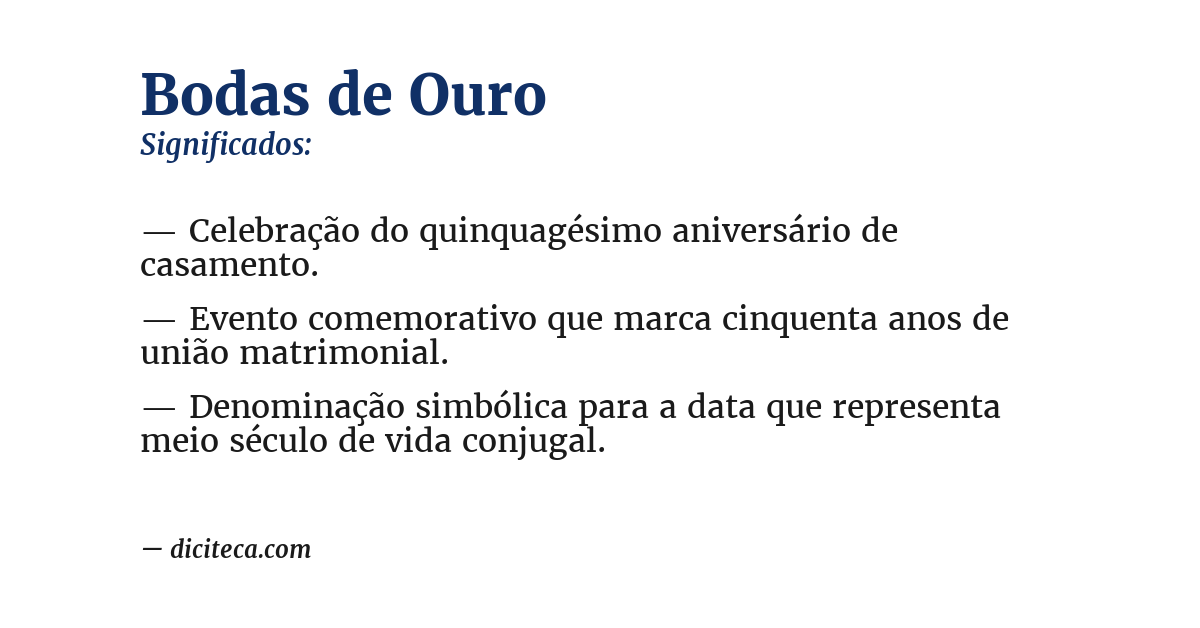 Significado de bodas de ouro
