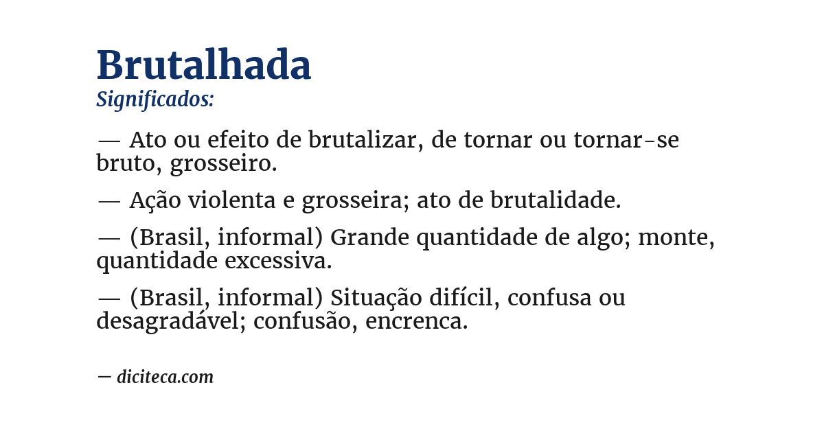 Significado de brutalhada