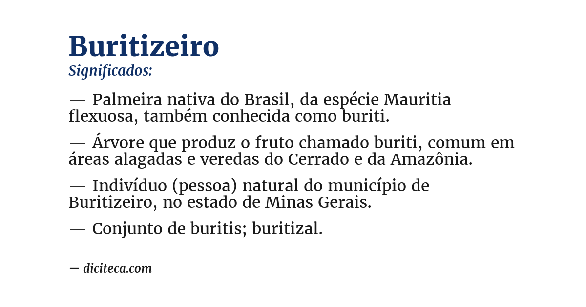 Significado de buritizeiro