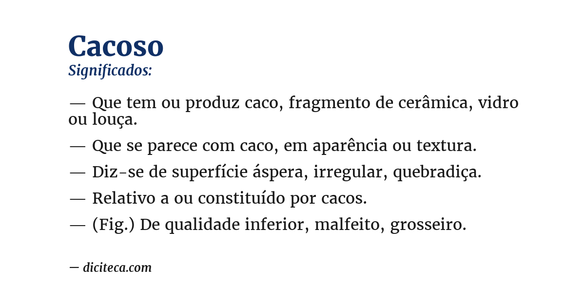 Significado de cacoso