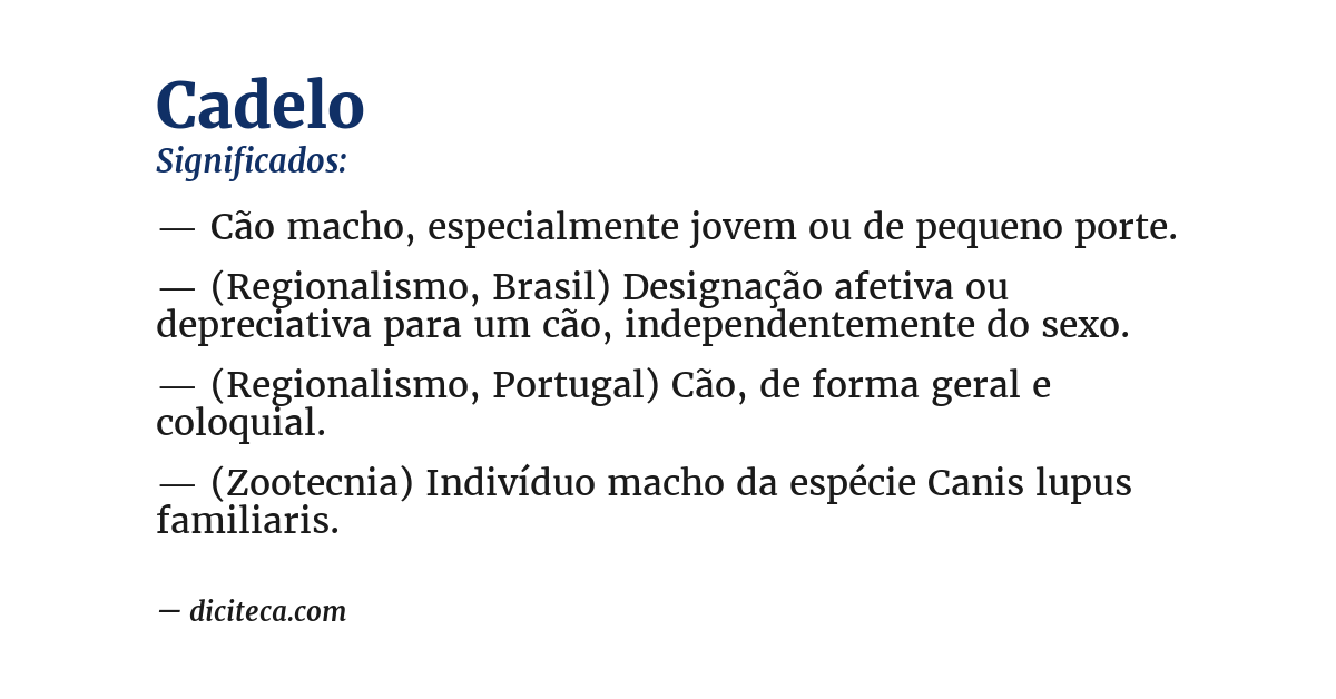 Significado de cadelo