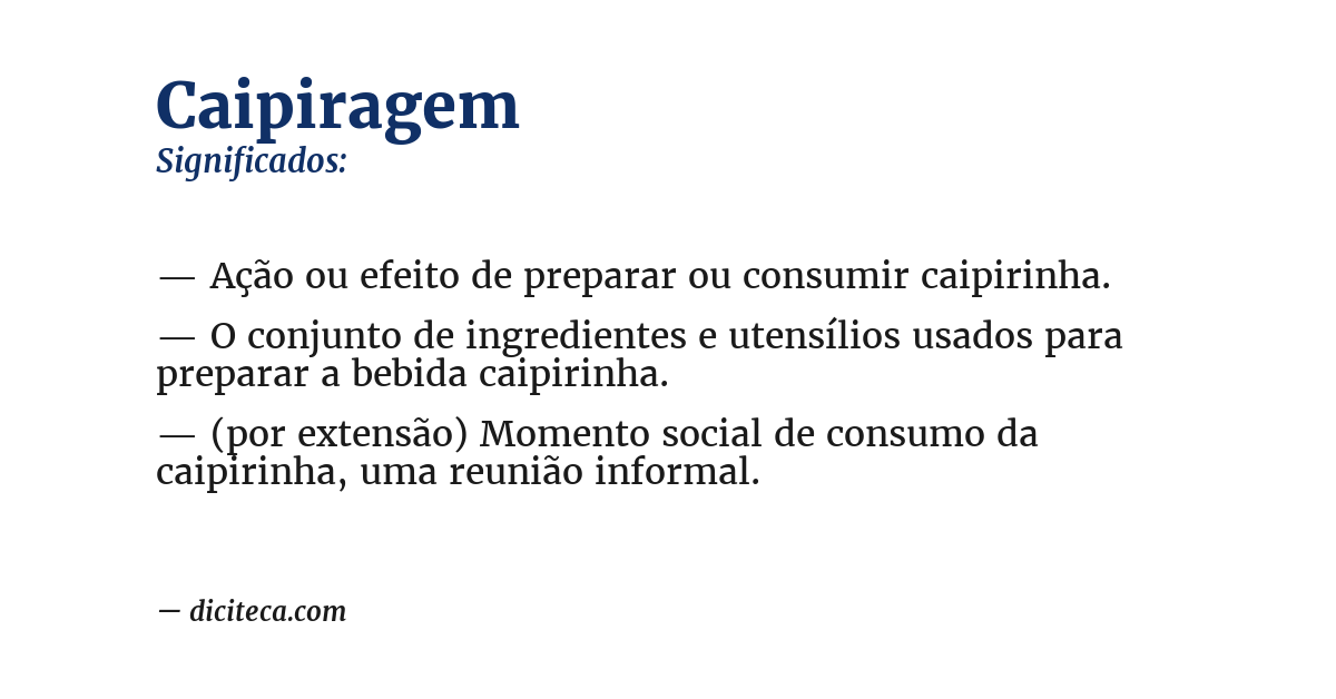 Significado de caipiragem