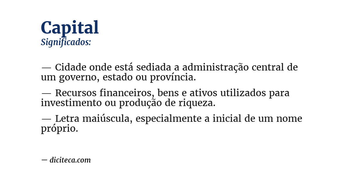 Significado de capital