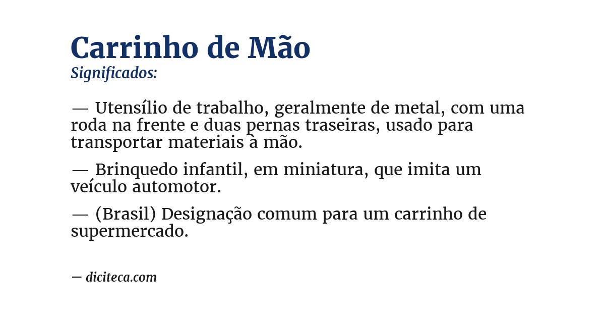 Significado de carrinho de mão