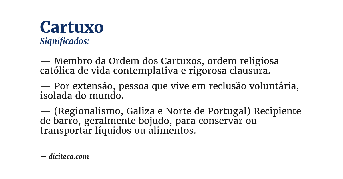Significado de cartuxo