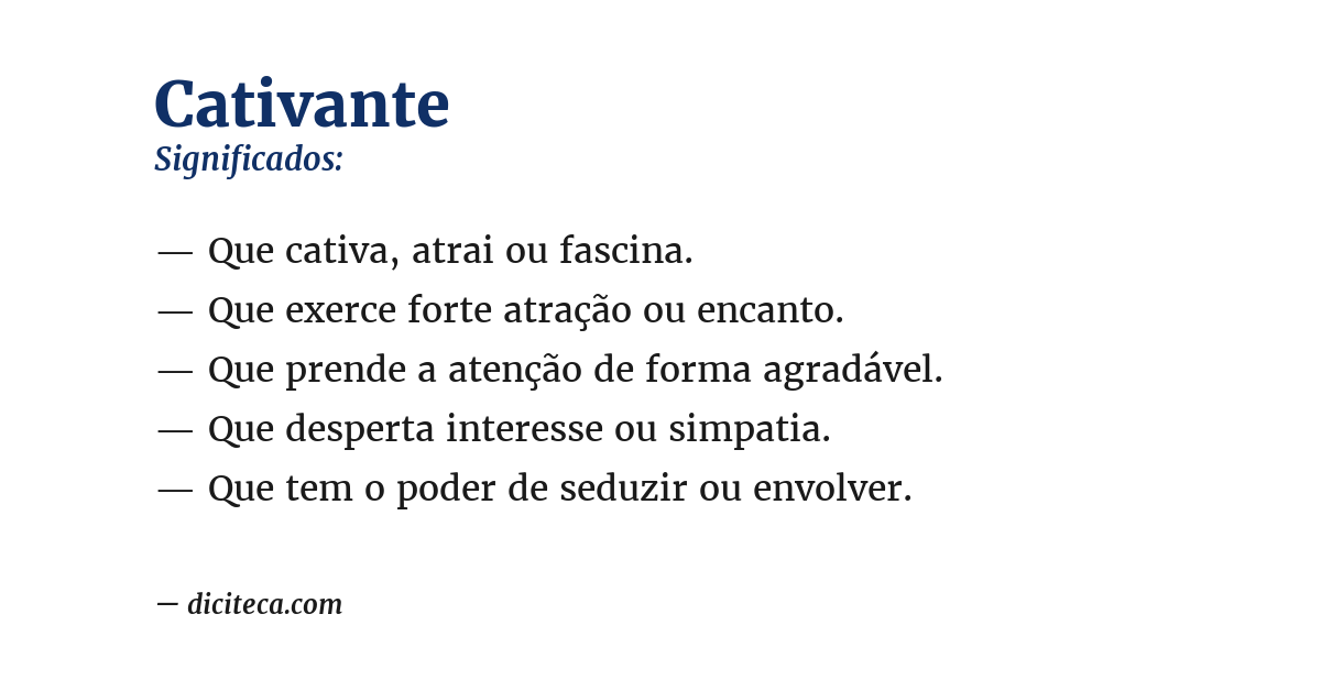 Significado de cativante