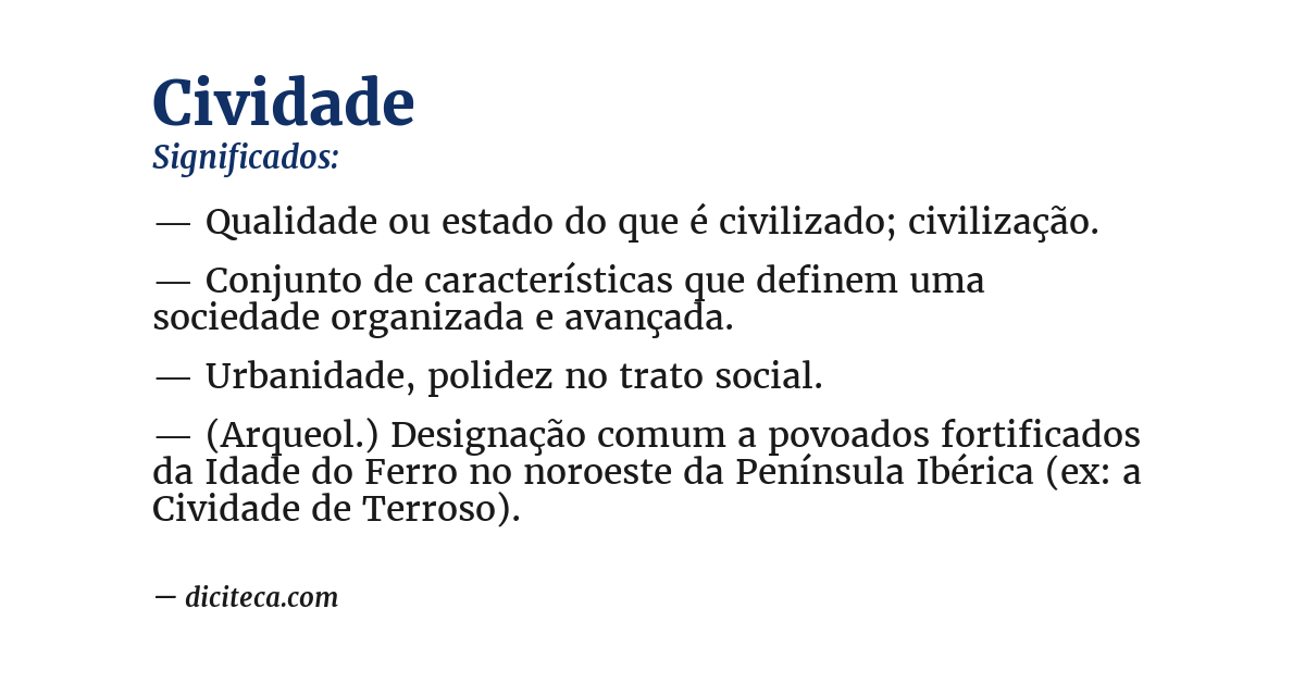 Significado de cividade