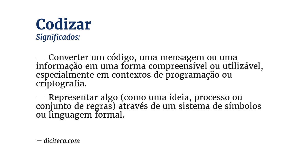 Significado de codizar