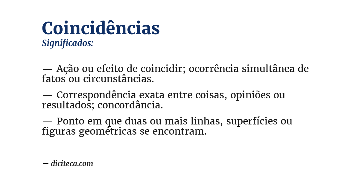 Significado de coincidências