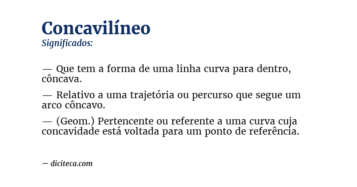 Significado de concavilíneo