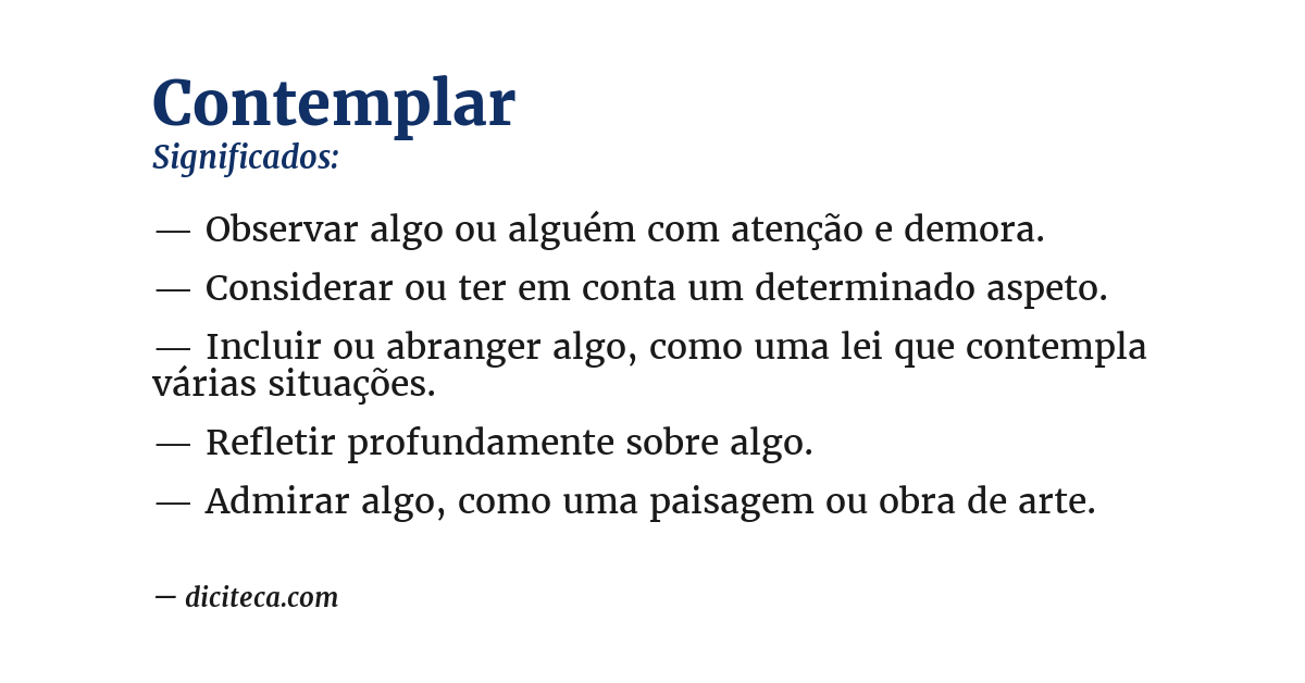 Significado de contemplar
