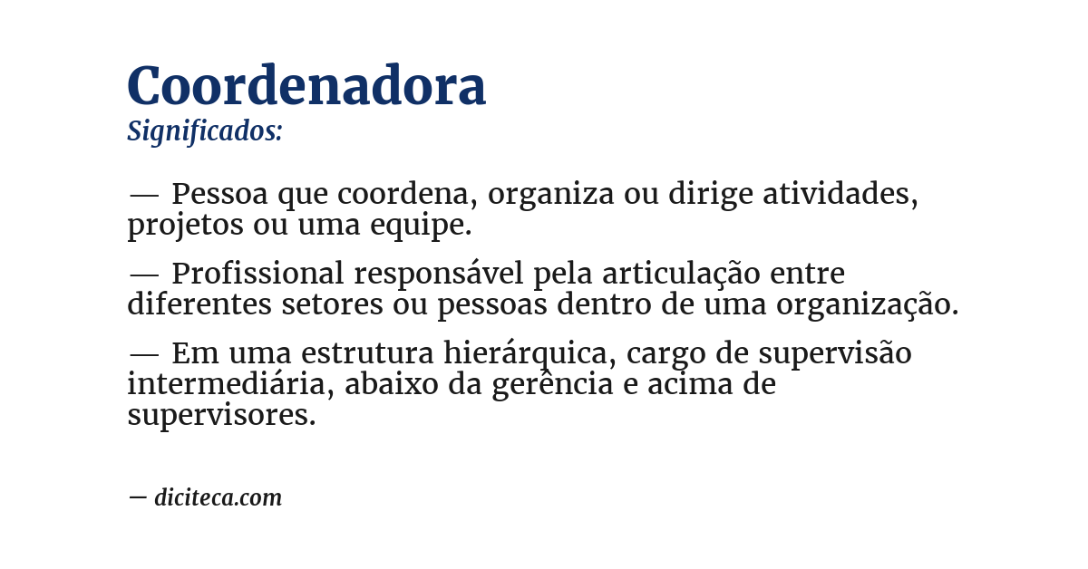 Significado de coordenadora