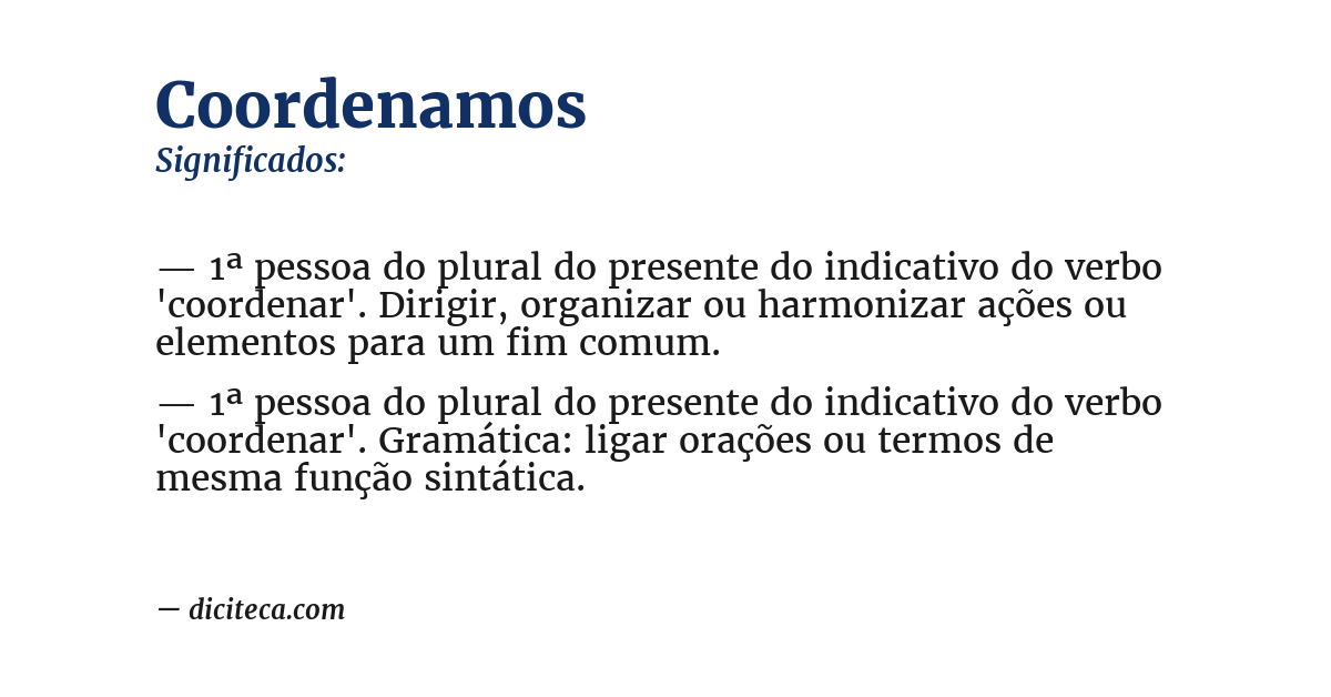 Significado de coordenamos