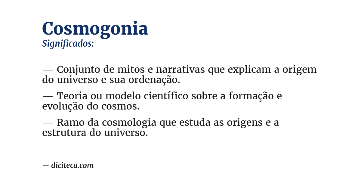 Significado de cosmogonia