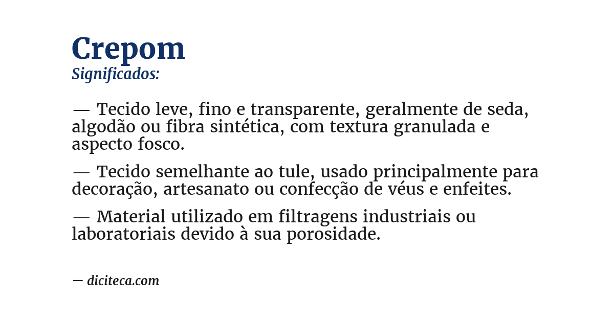 Significado de crepom