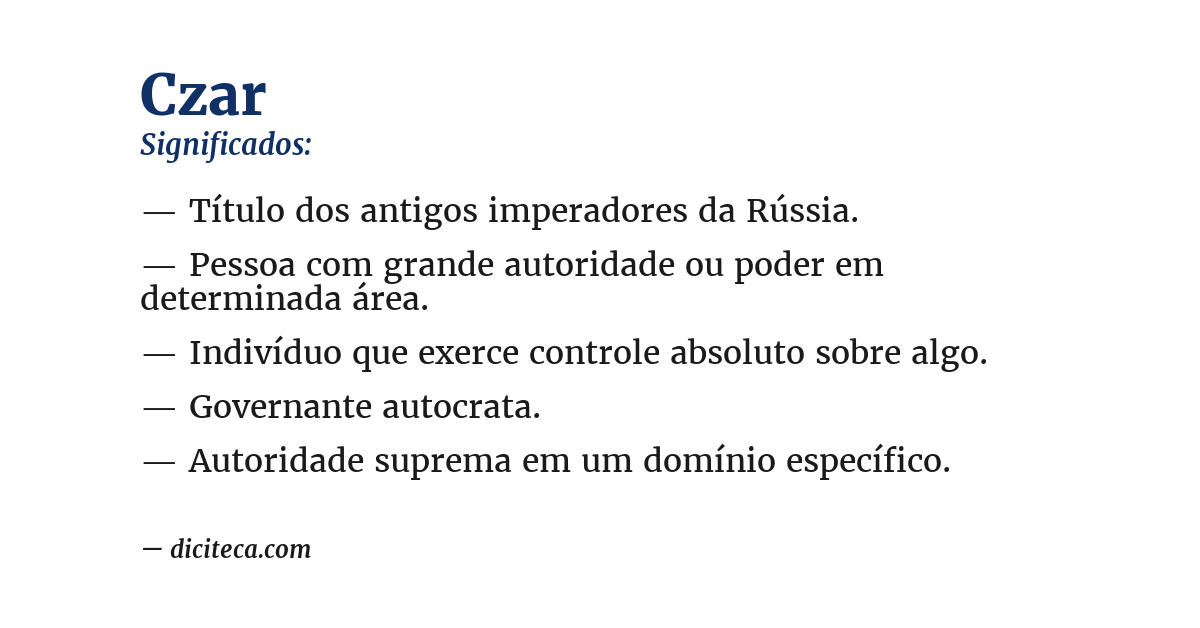 Significado de czar