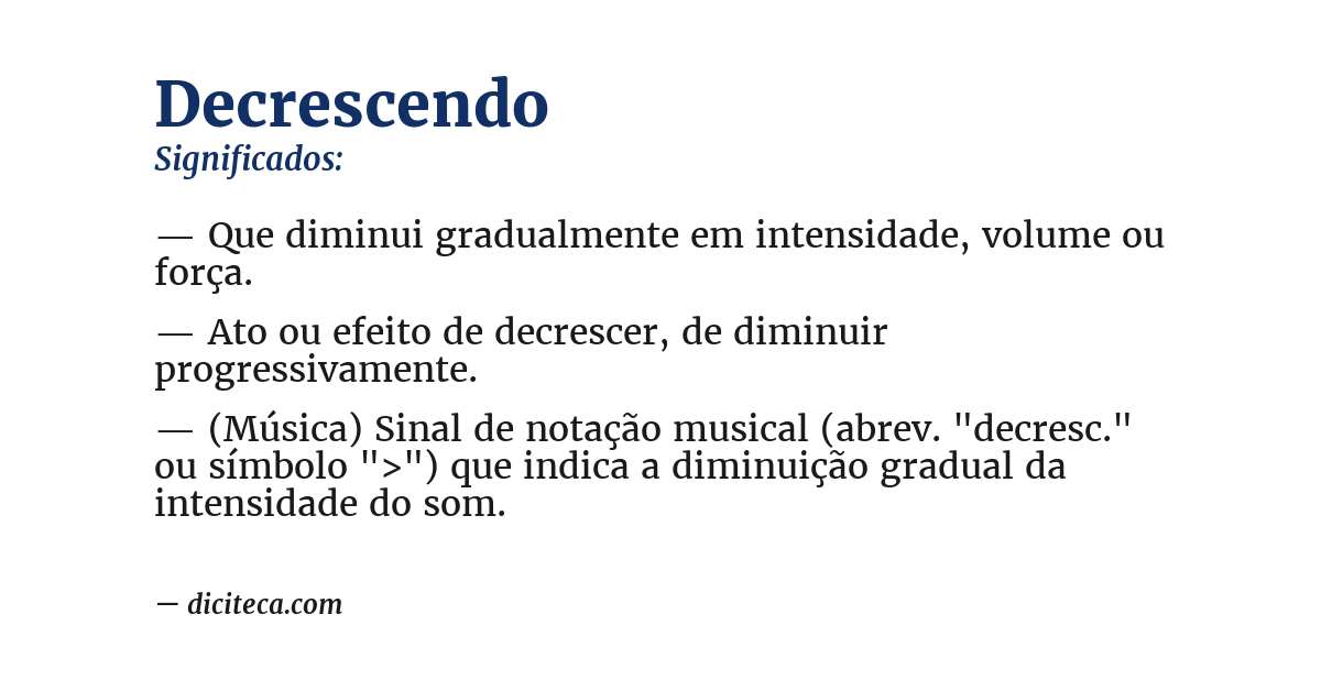 Significado de decrescendo