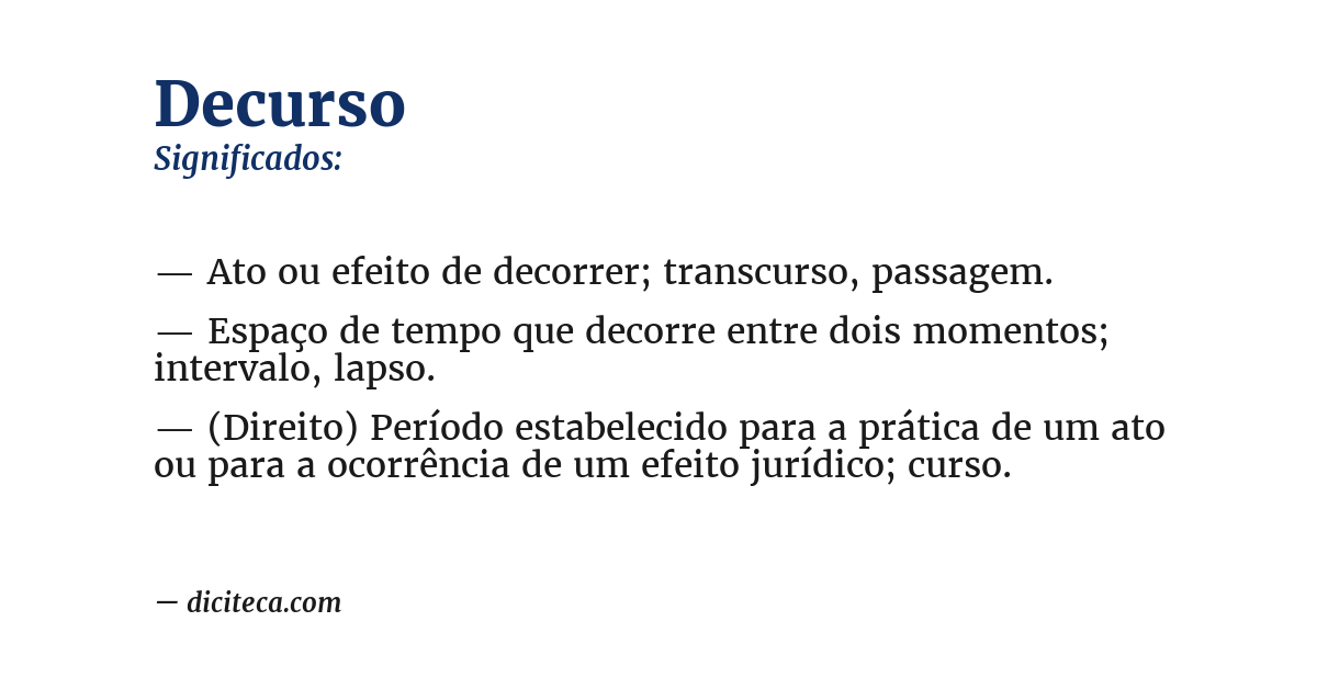 Significado de decurso