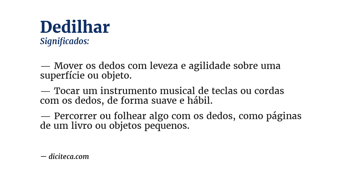 Significado de dedilhar
