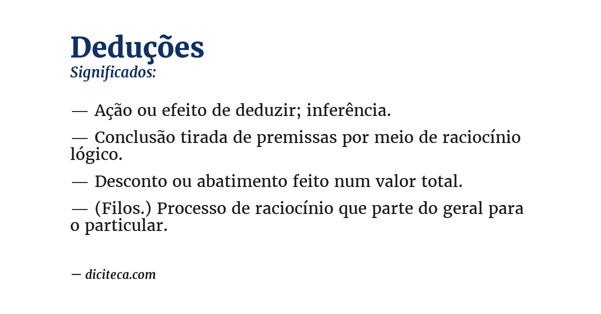 Significado de deduções