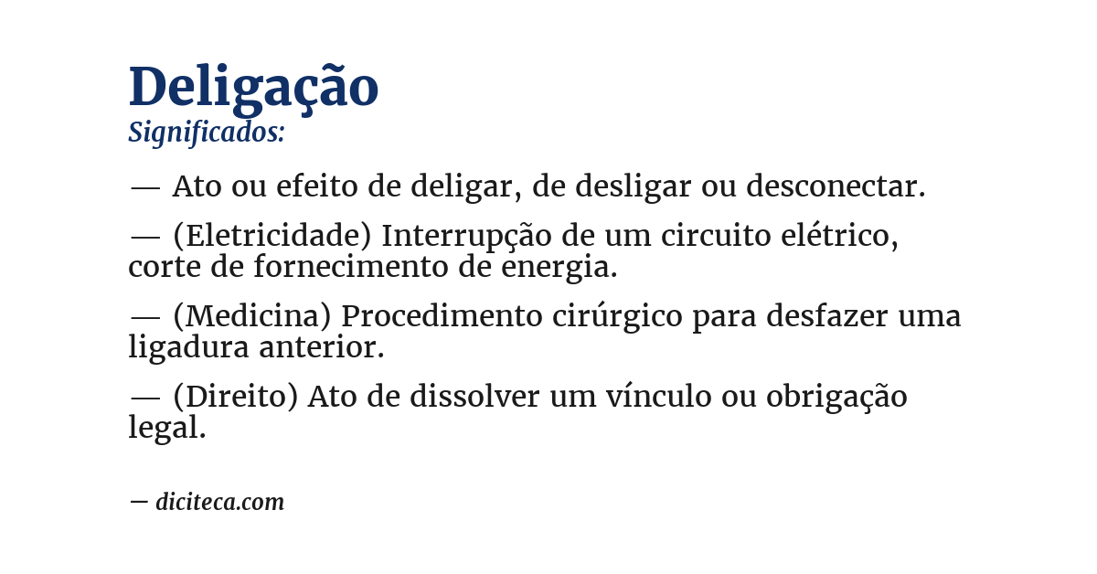 Significado de deligação