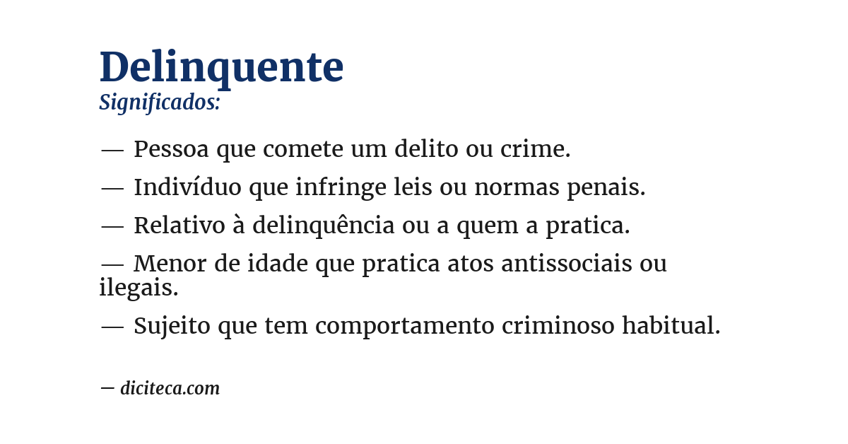 Significado de delinquente