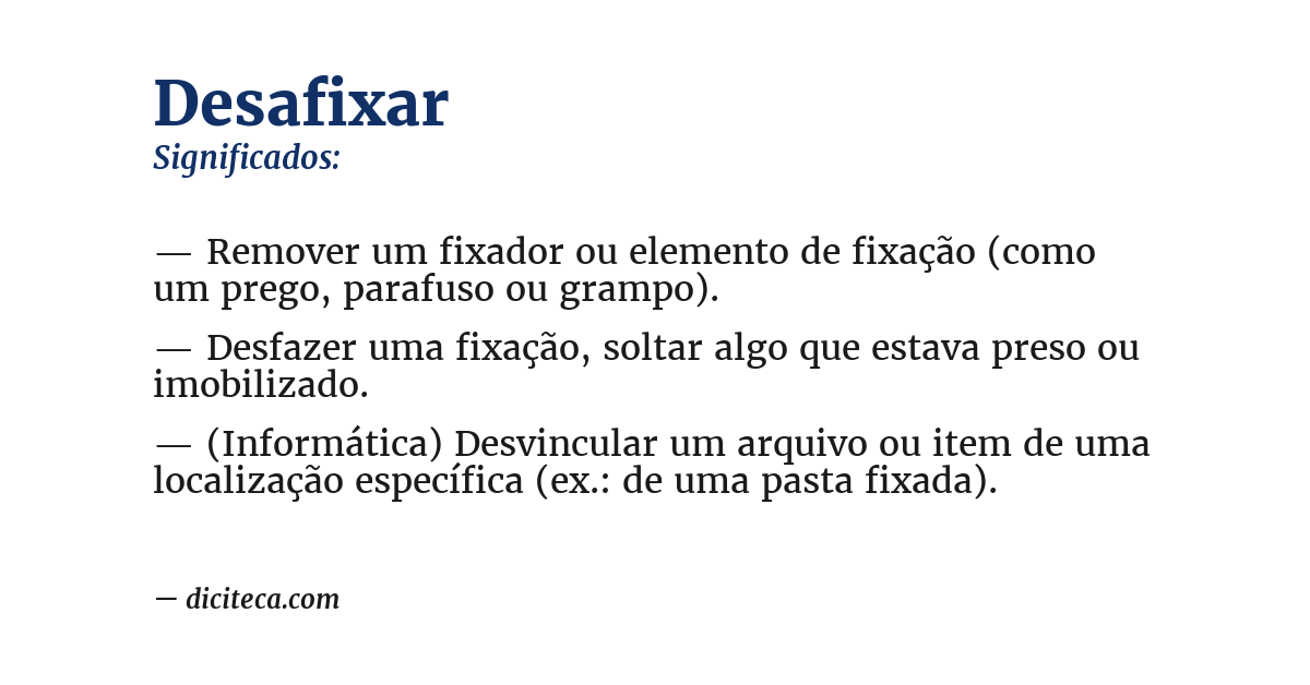 Significado de desafixar