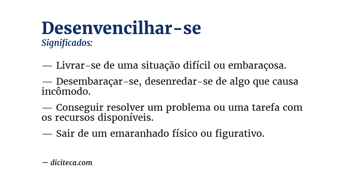 Significado de desenvencilhar-se