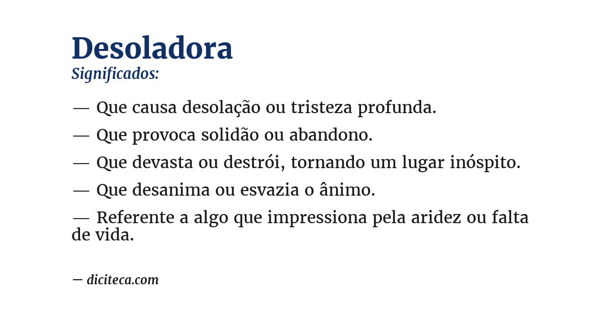 Significado de desoladora