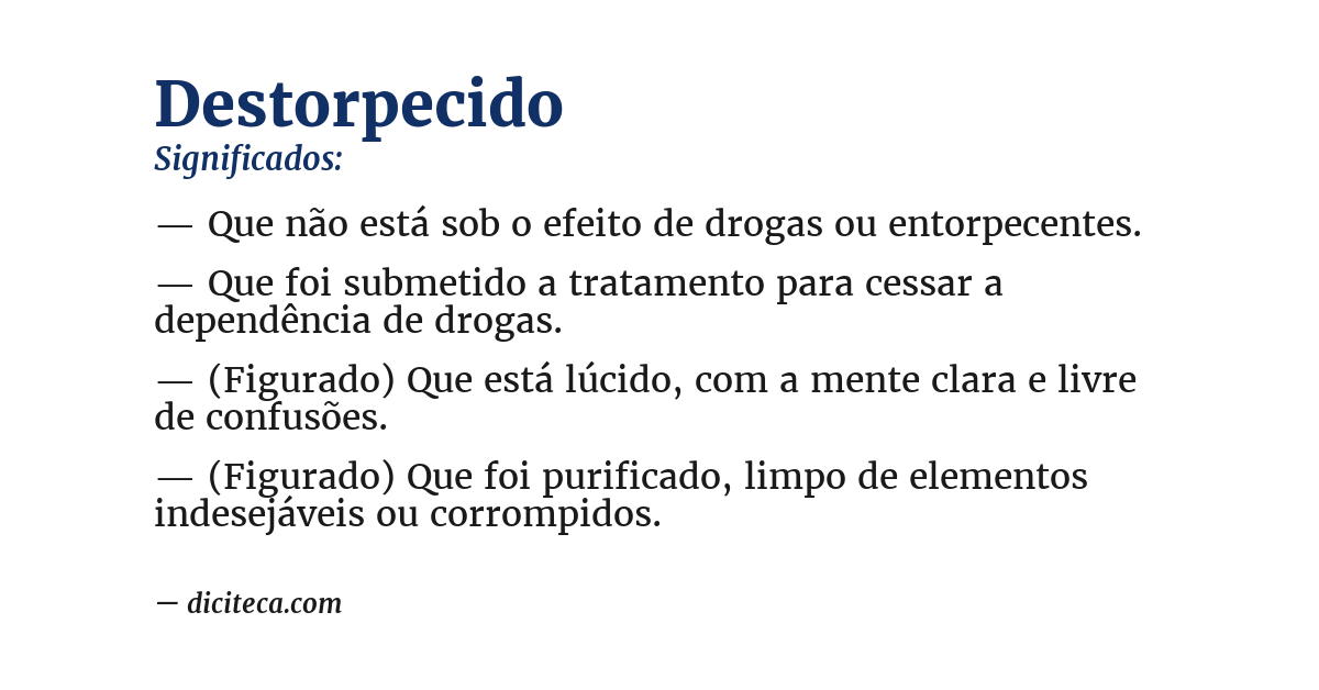 Significado de destorpecido