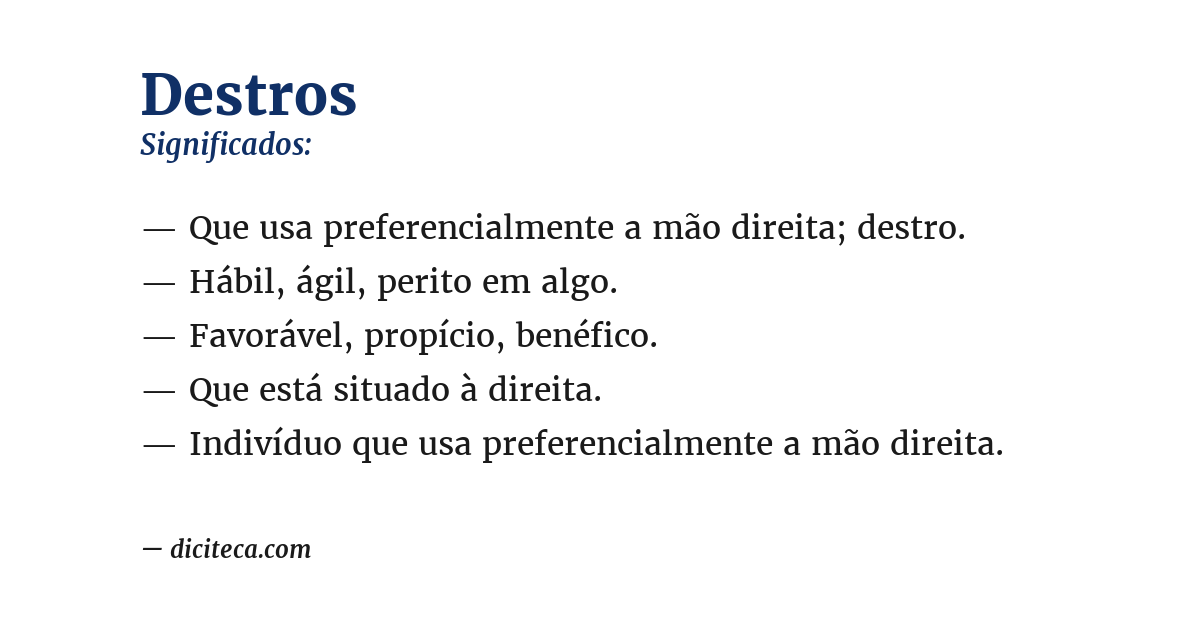 Significado de destros